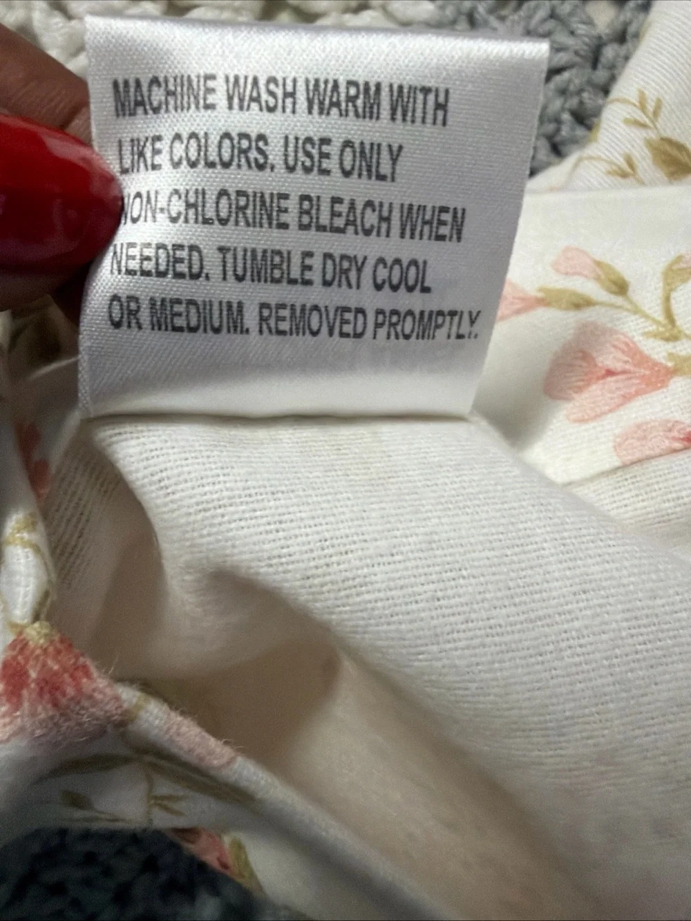 Queen cotton flannel BJWC Floral Rose Print Pillowcase - White with Pink green